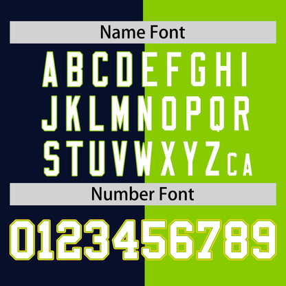Custom Navy Neon Green Personalized Symmetrical Gradient Design Authentic Baseball Jersey
