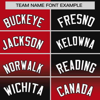 Custom Black Red Personalized Symmetrical Gradient Design Authentic Baseball Jersey