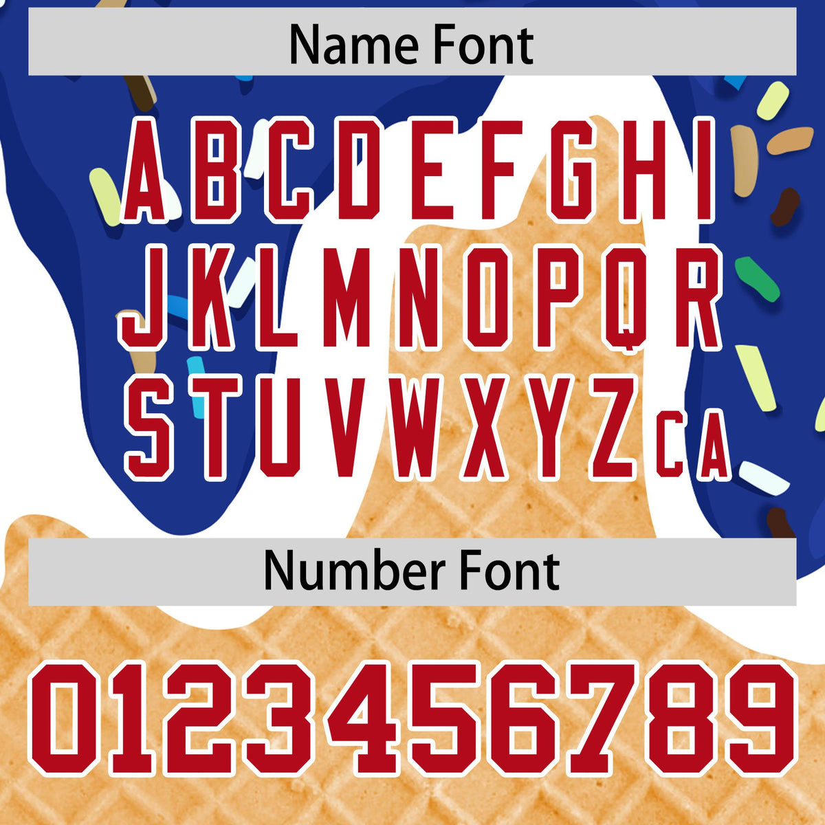 Custom Royal Ice Cream Cone Graffiti Pattern Fashion Authentic Baseball Jersey