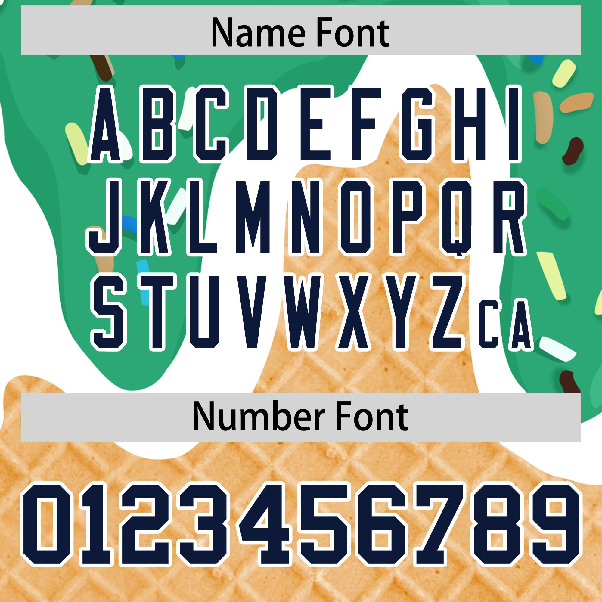 Custom Brilliant Green Ice Cream Cone Graffiti Pattern Fashion Authentic Baseball Jersey