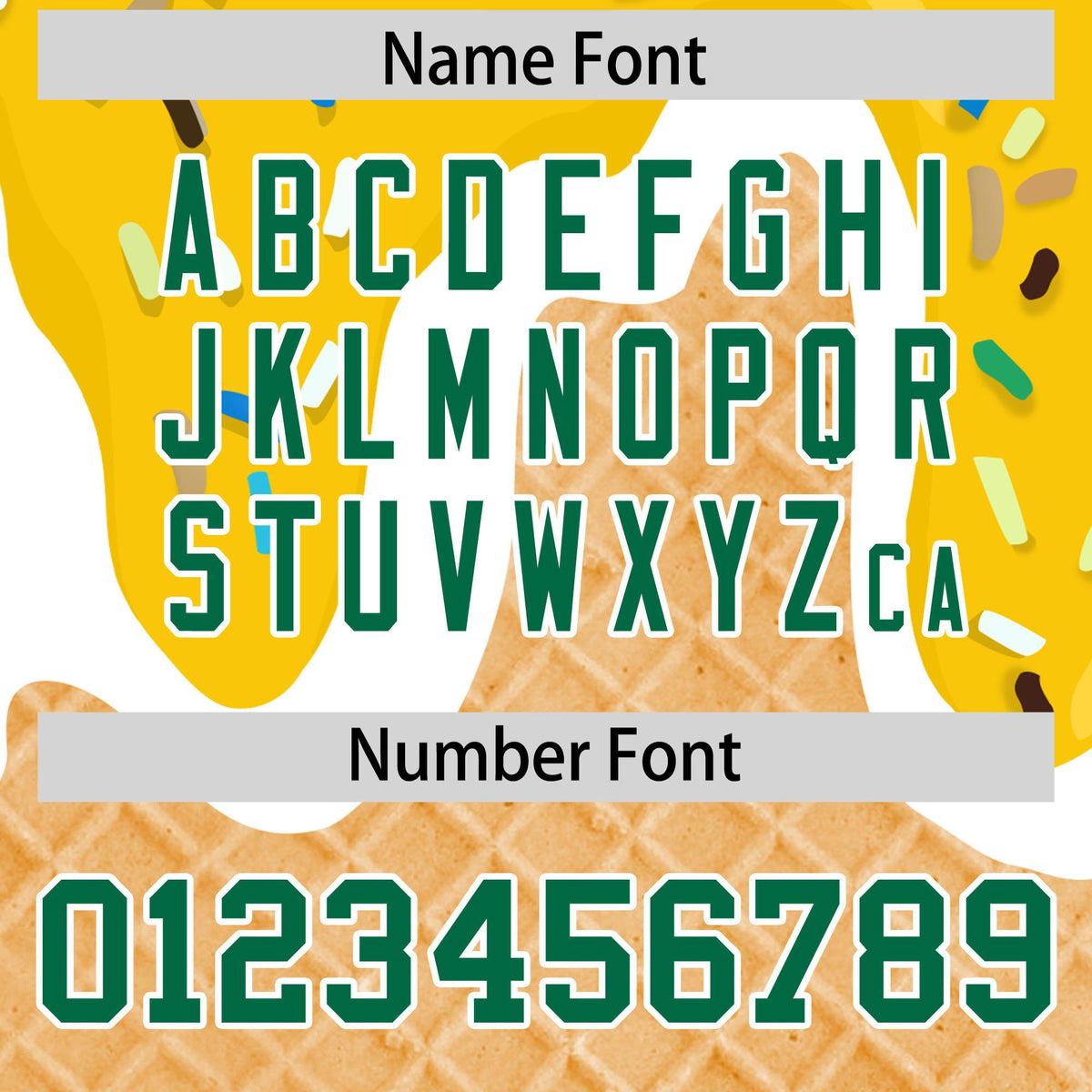 Custom Gold Ice Cream Cone Graffiti Pattern Fashion Authentic Baseball Jersey