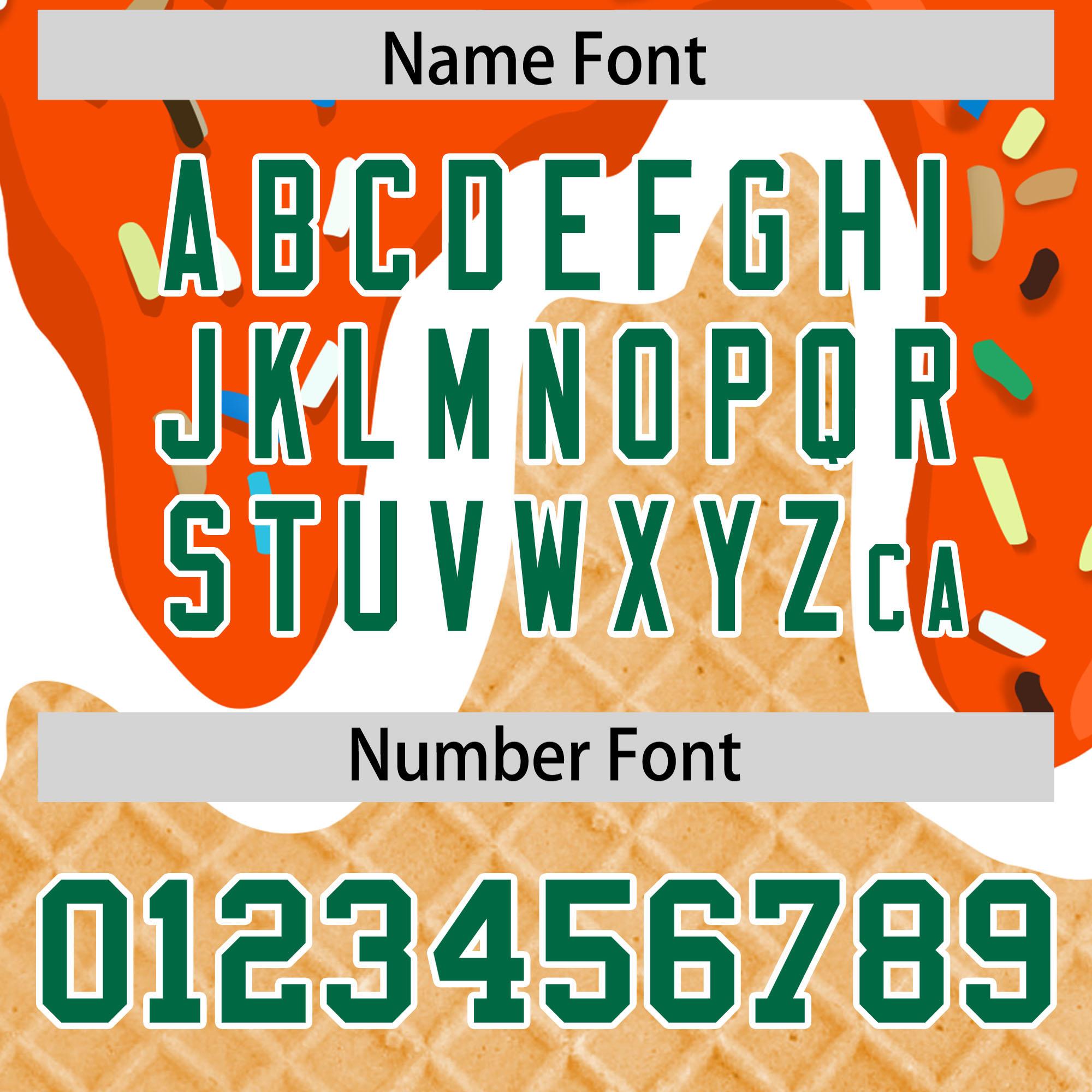 Custom Orange Ice Cream Cone Graffiti Pattern Fashion Authentic Baseball Jersey