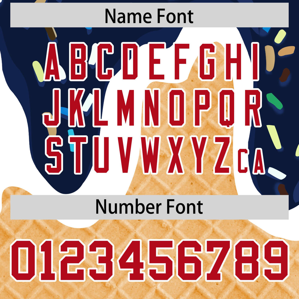 Custom Navy Ice Cream Cone Graffiti Pattern Fashion Authentic Baseball Jersey