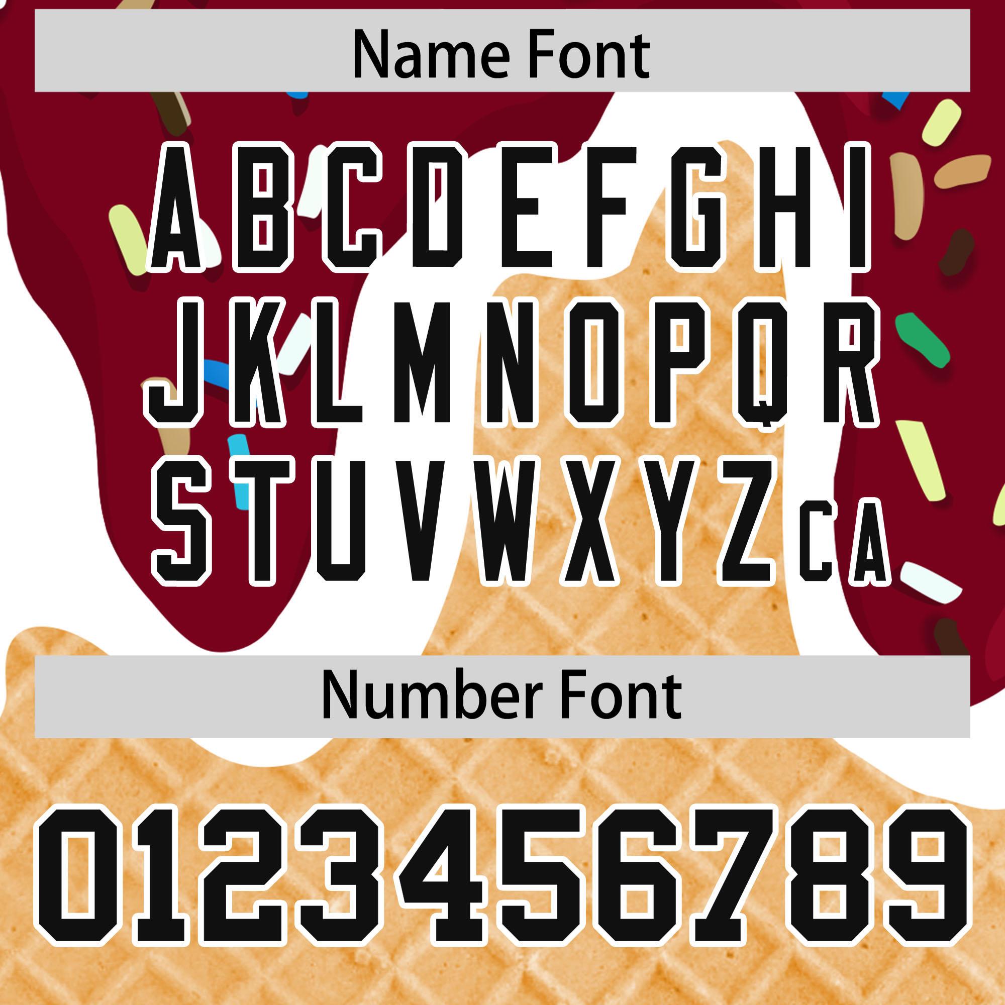 Custom Crimson Ice Cream Cone Graffiti Pattern Fashion Authentic Baseball Jersey