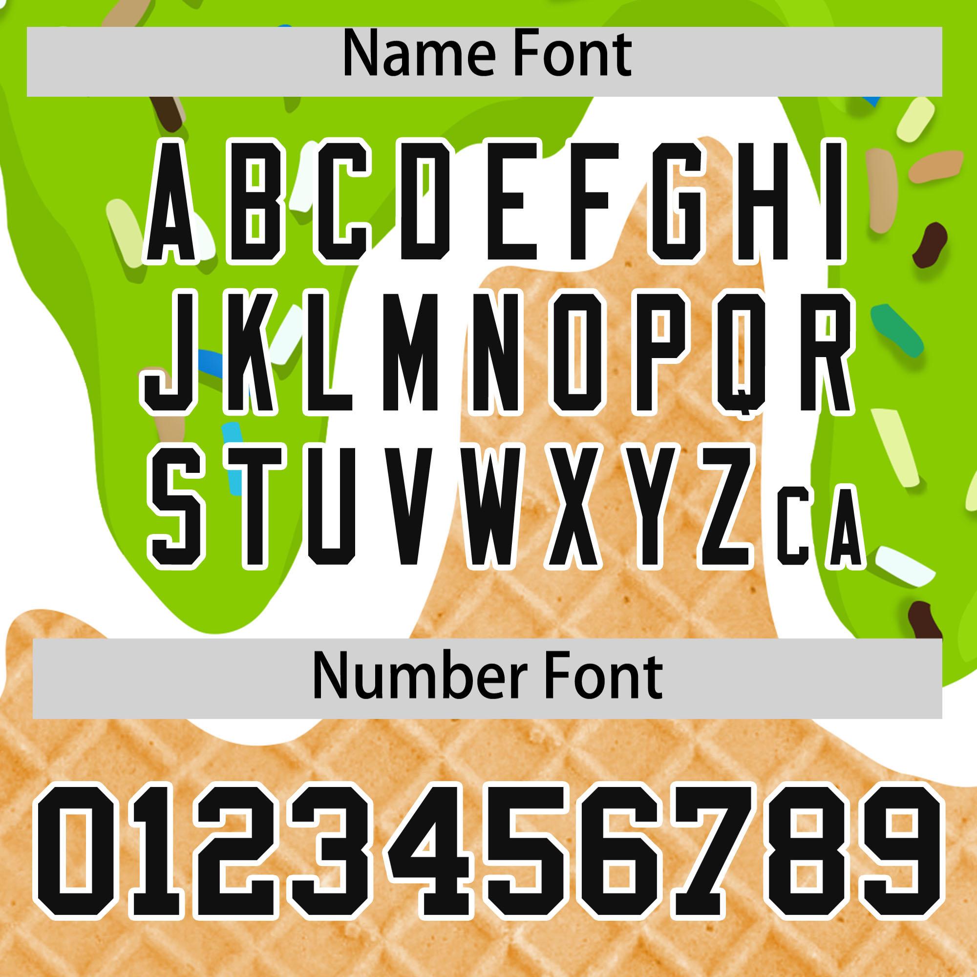 Custom Neon Green Ice Cream Cone Graffiti Pattern Fashion Authentic Baseball Jersey