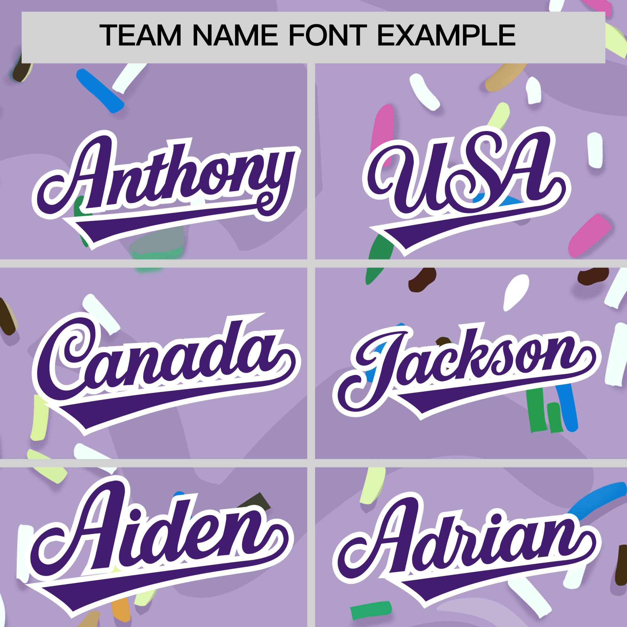 Custom Light Purple Ice Cream Cone Graffiti Pattern Fashion Authentic Baseball Jersey