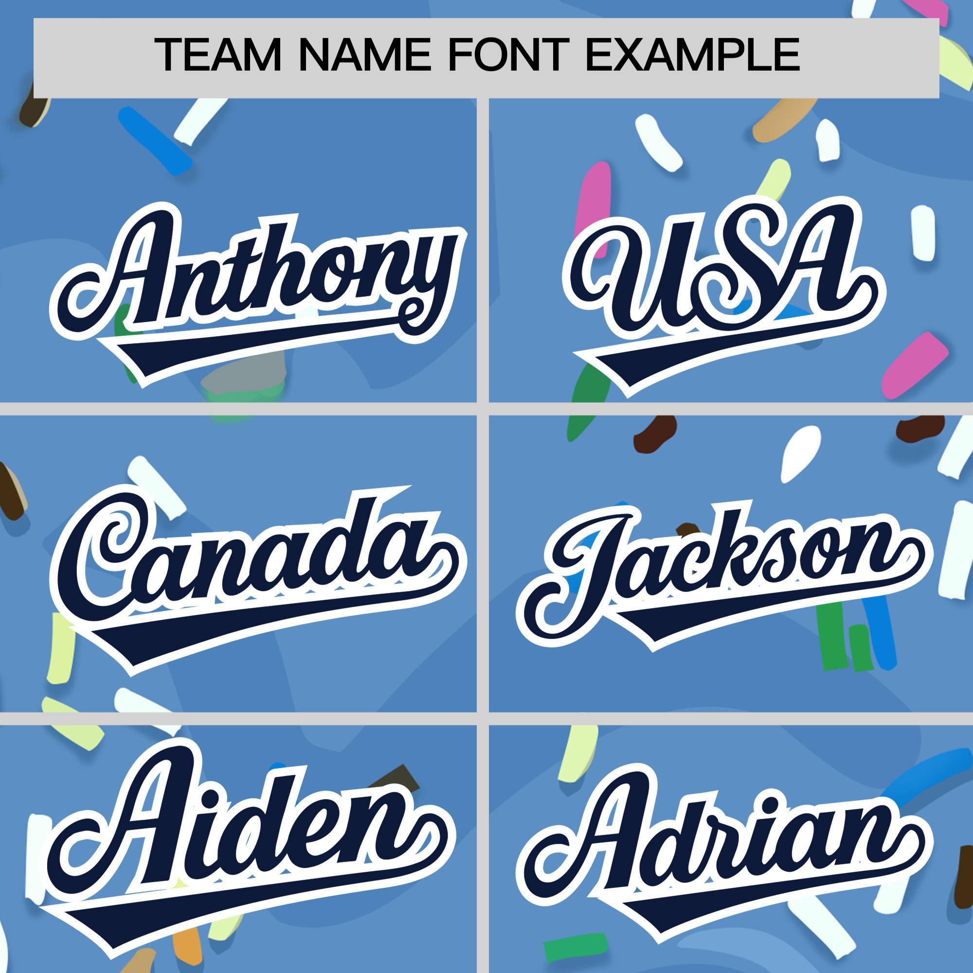 Custom Powder Blue Ice Cream Cone Graffiti Pattern Fashion Authentic Baseball Jersey