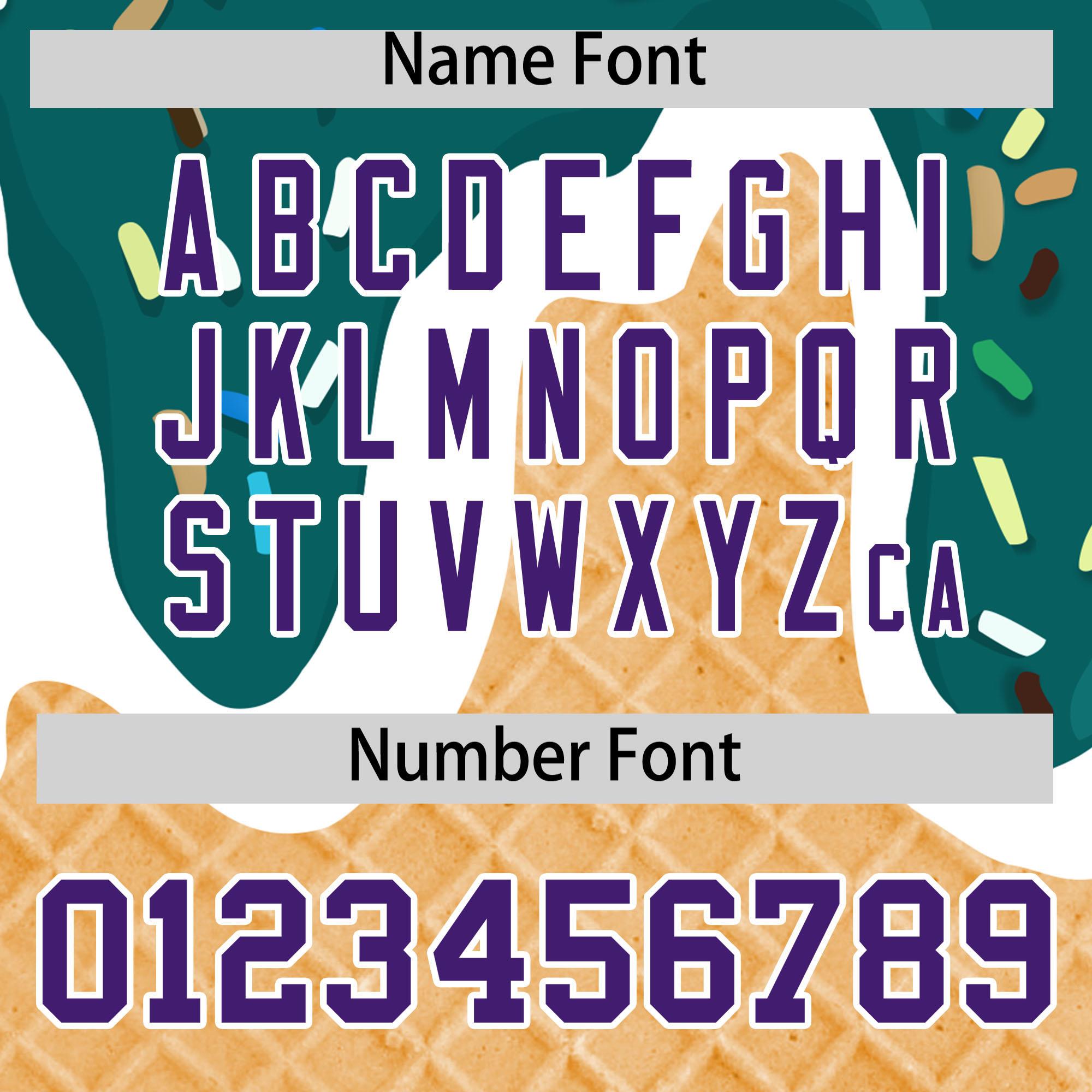 Custom Aqua Ice Cream Cone Graffiti Pattern Fashion Authentic Baseball Jersey