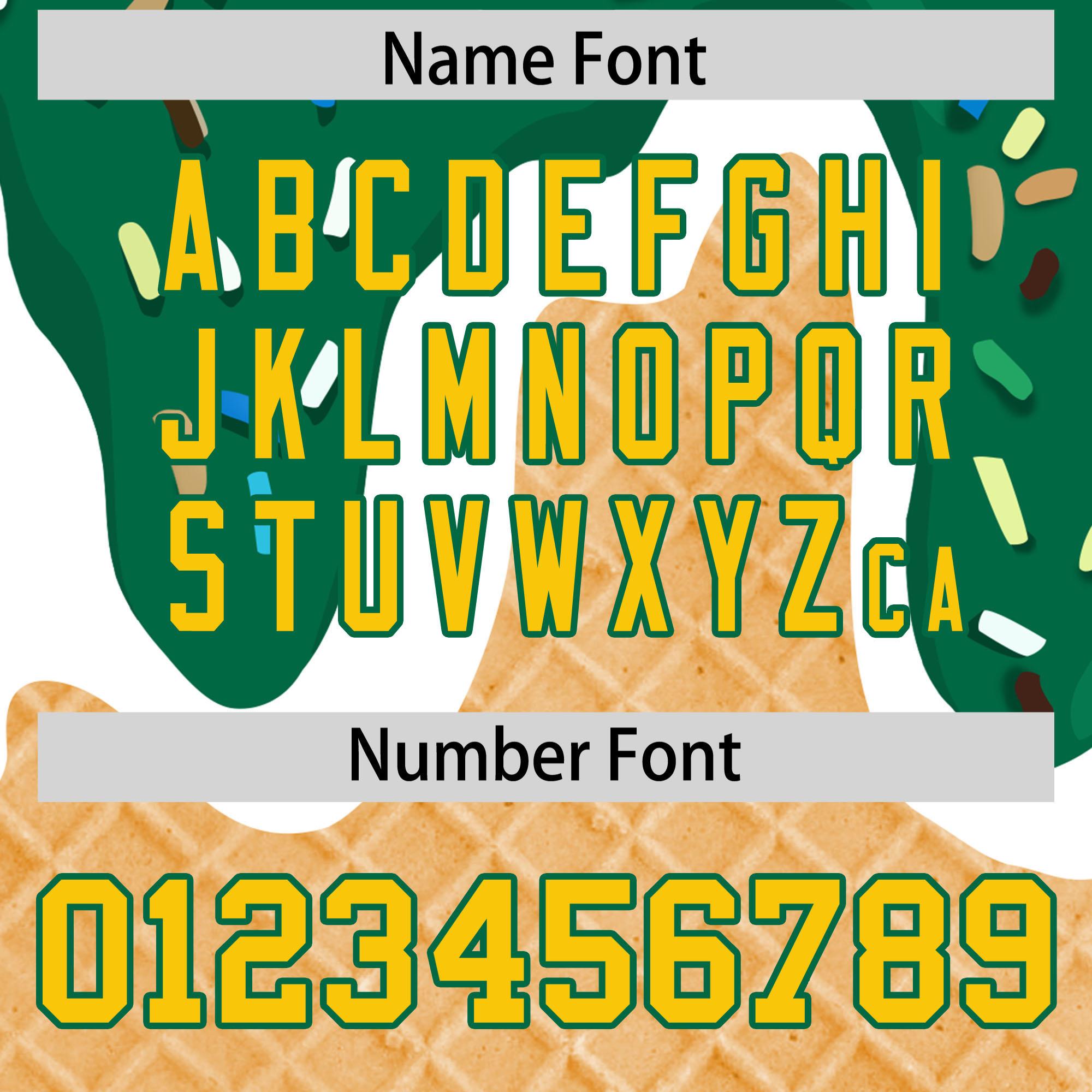 Custom Kelly Green Ice Cream Cone Graffiti Pattern Fashion Authentic Baseball Jersey