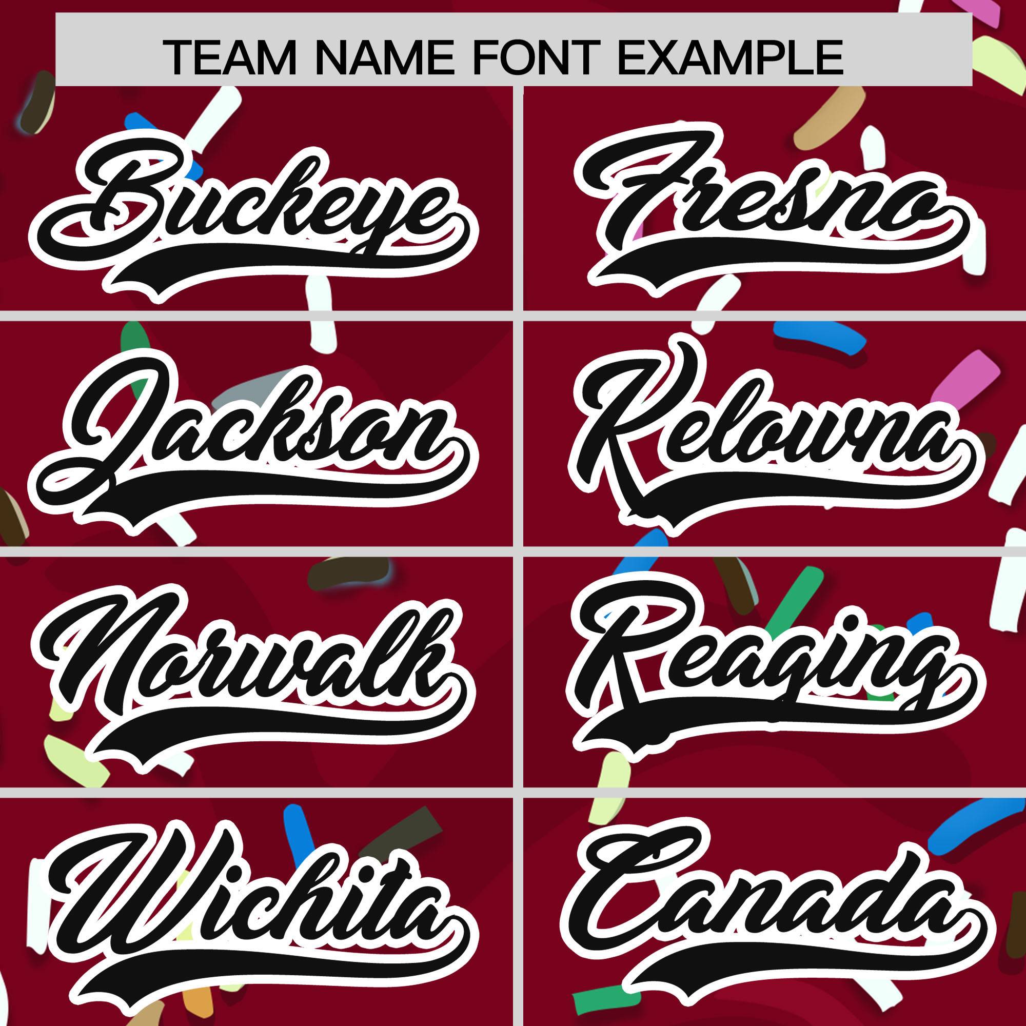 Custom Crimson Ice Cream Cone Graffiti Pattern Fashion Authentic Baseball Jersey