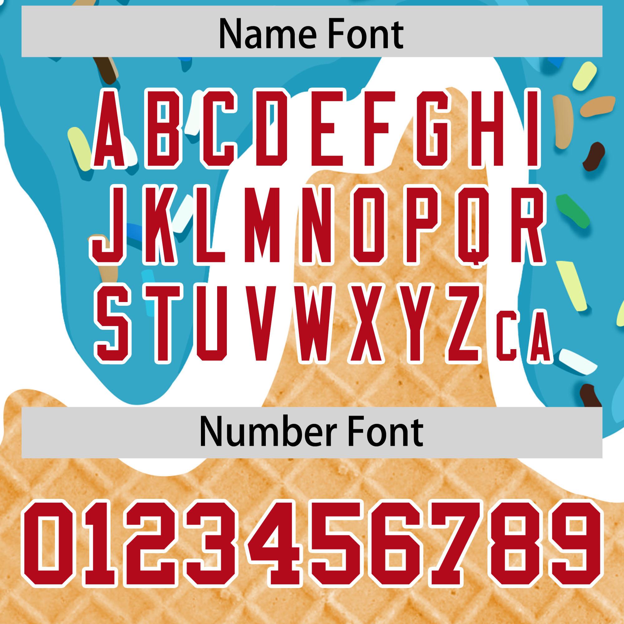 Custom Sky Blue Ice Cream Cone Graffiti Pattern Fashion Authentic Baseball Jersey