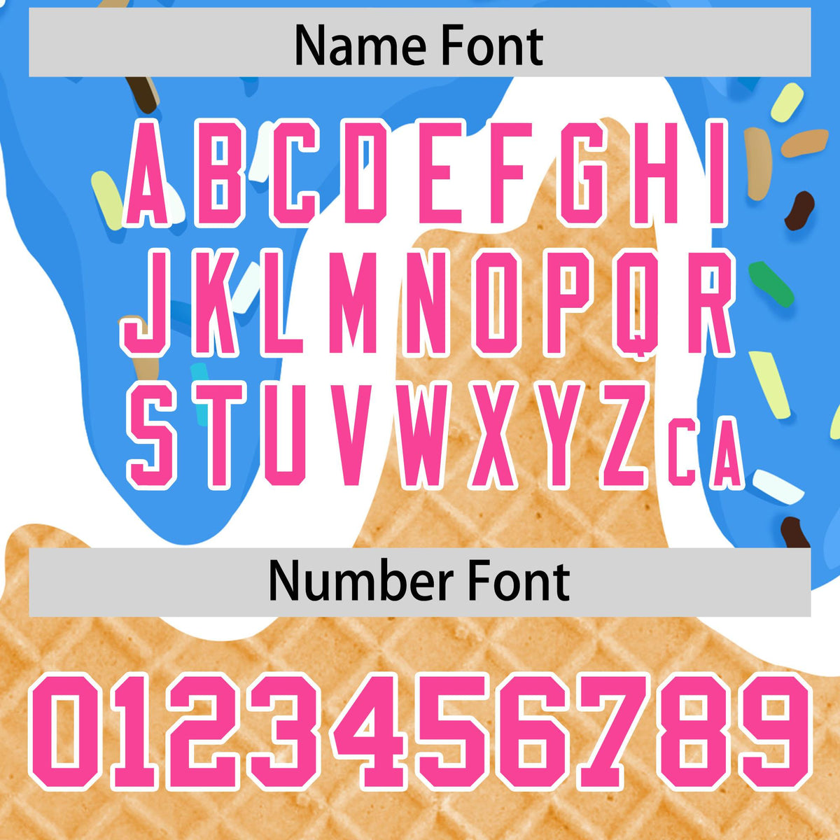 Custom Powder Blue Ice Cream Cone Graffiti Pattern Fashion Authentic Baseball Jersey