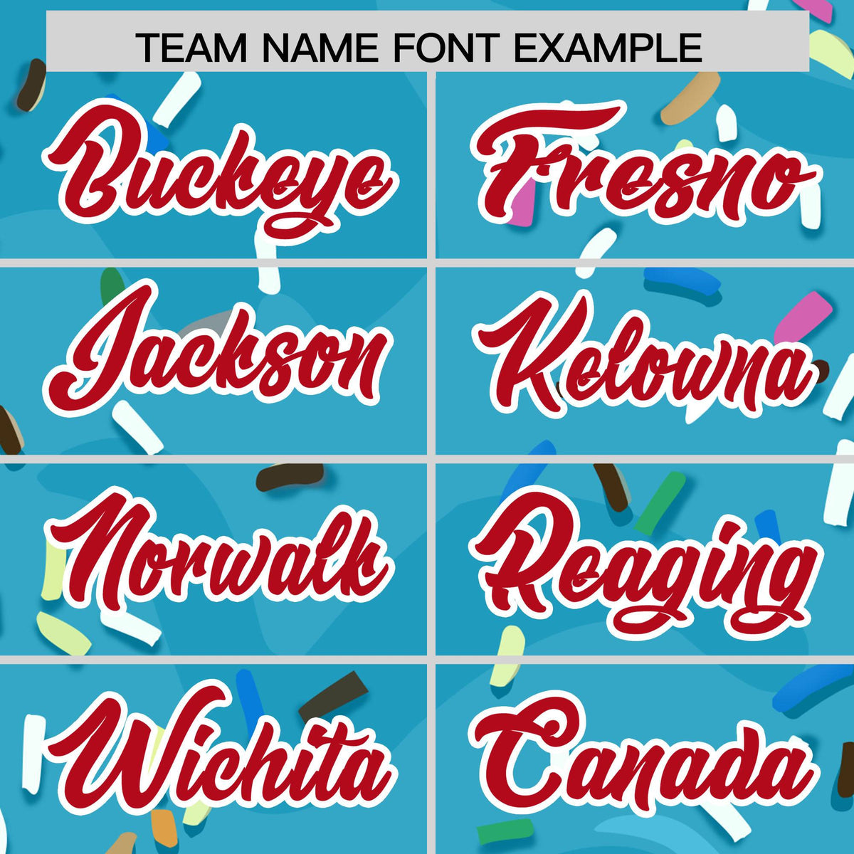 Custom Sky Blue Ice Cream Cone Graffiti Pattern Fashion Authentic Baseball Jersey