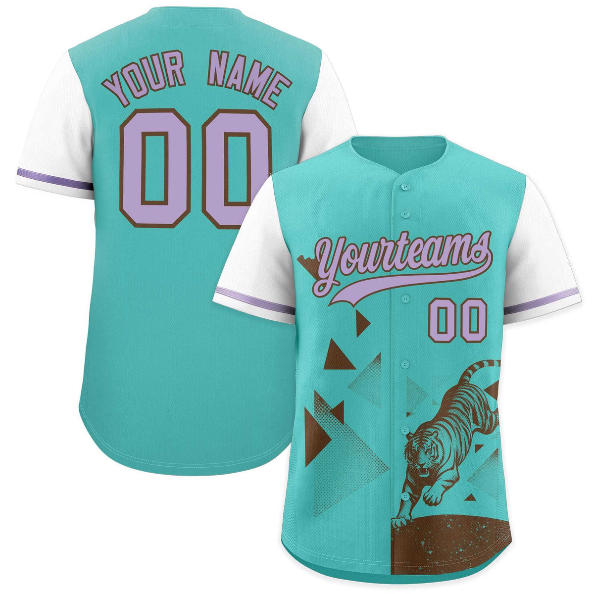 Custom White Teal Raptor Series Raglan Sleeves Breathable Baseball Jersey