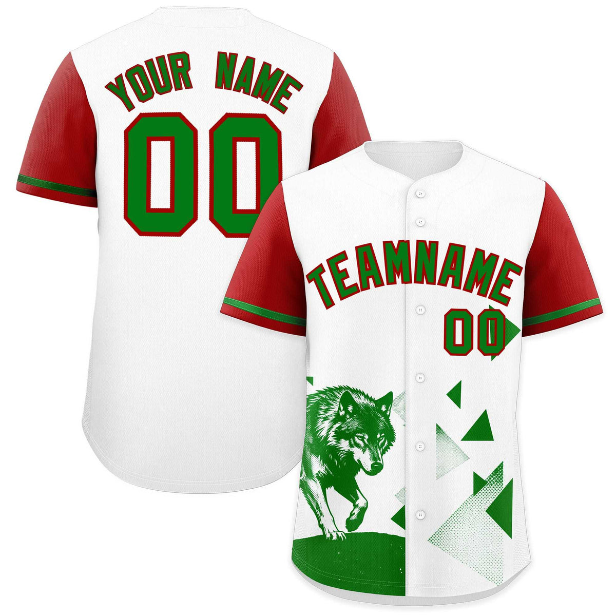 Custom Red White Raptor Series Raglan Sleeves Drapable Baseball Jersey