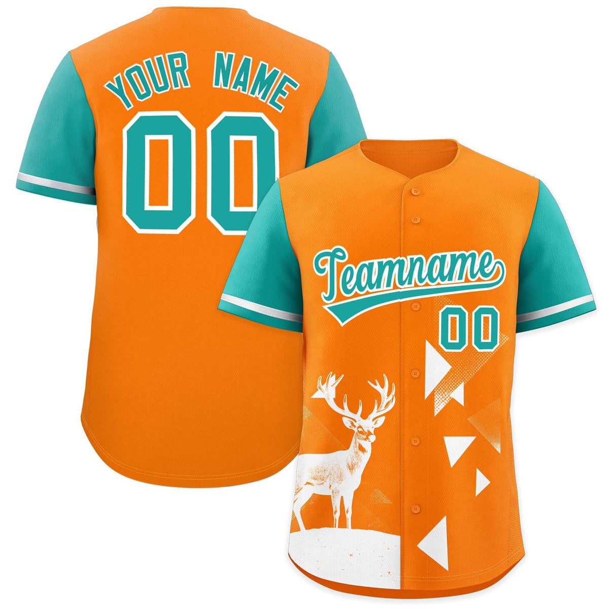 Custom Aqua Orange Raptor Series Raglan Sleeves Breathable Baseball Jersey |KXKSHOP