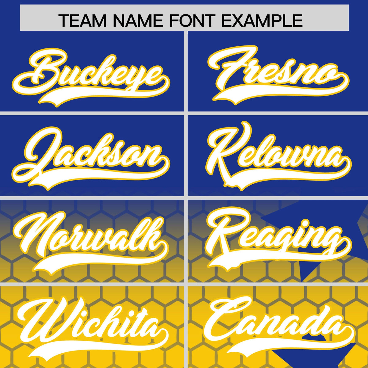 Custom Royal Blue Gold White Rising Stars Series Gradient Fashion Baseball Jersey| KXKSHOP