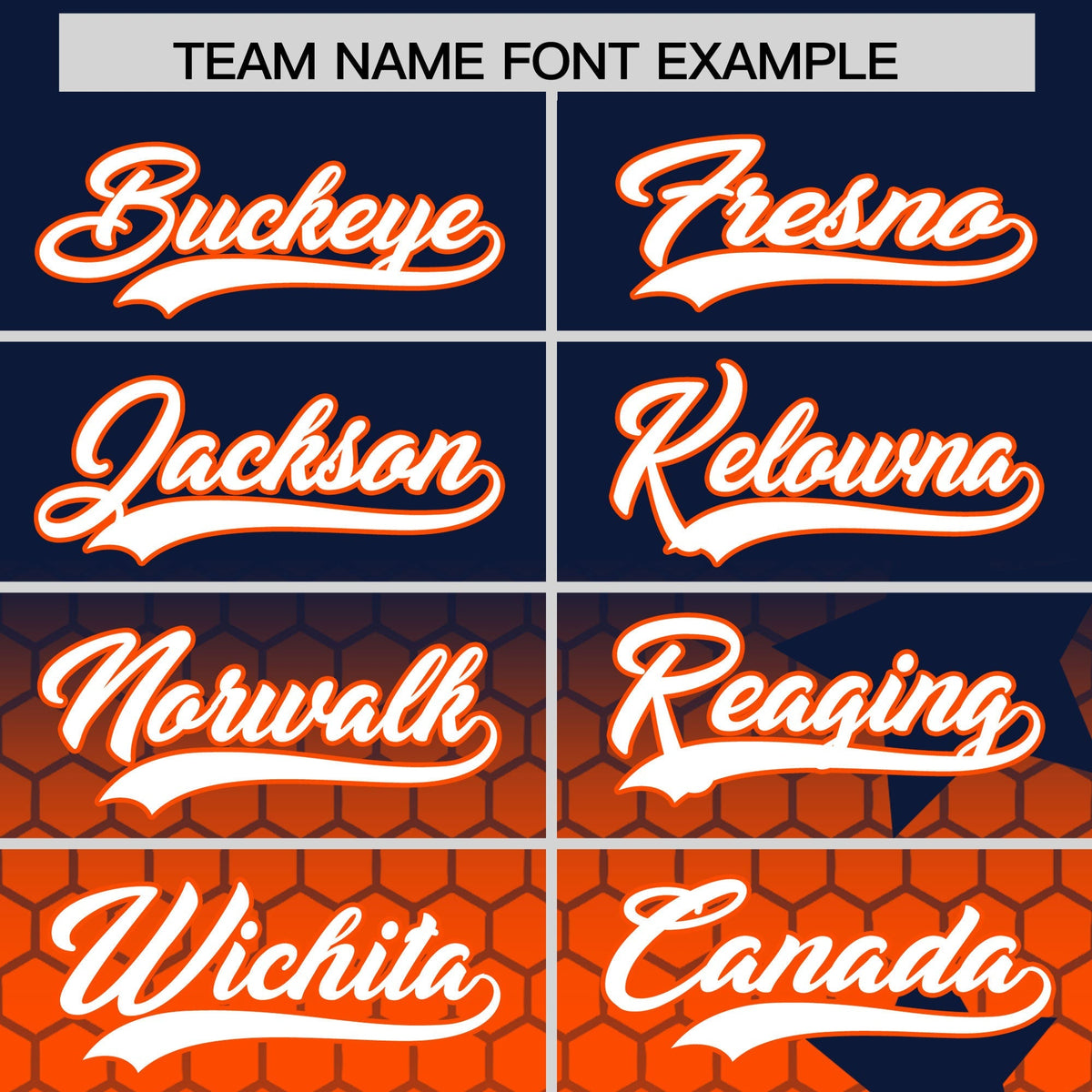 Custom Navy Orange White Rising Stars Series Gradient Fashion Baseball Jersey| KXKSHOP