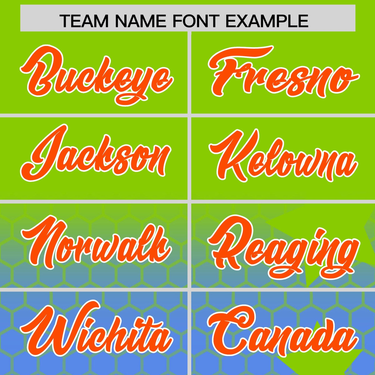 Custom Neon Green Powder Blue Orange Rising Stars Series Gradient Fashion Baseball Jersey| KXKSHOP