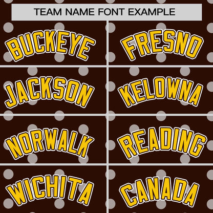 Custom Brown White Personalized Polka Dot Graffiti Pattern Authentic Baseball Jersey