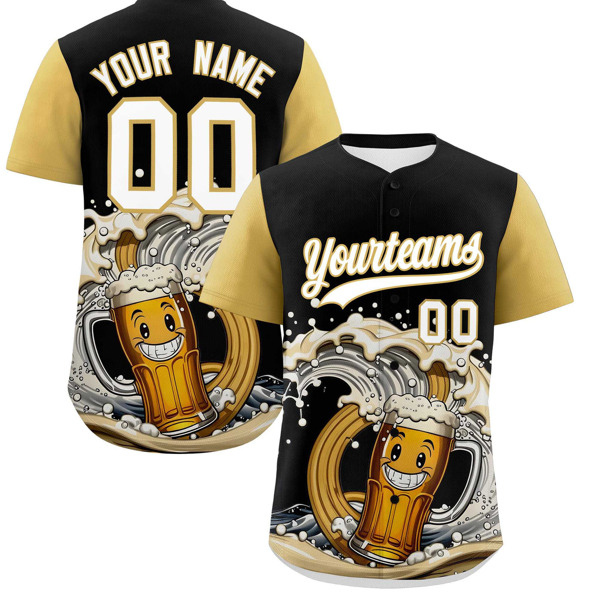 Custom Old Gold Personalized Team Shirts for Parties &amp; Training | KXKSHOP