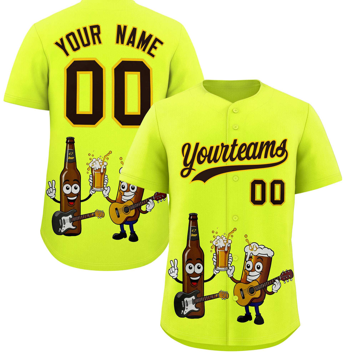 Custom Fluorescent Green Personalized Team Shirts for Parties &amp; Training | KXKSHOP