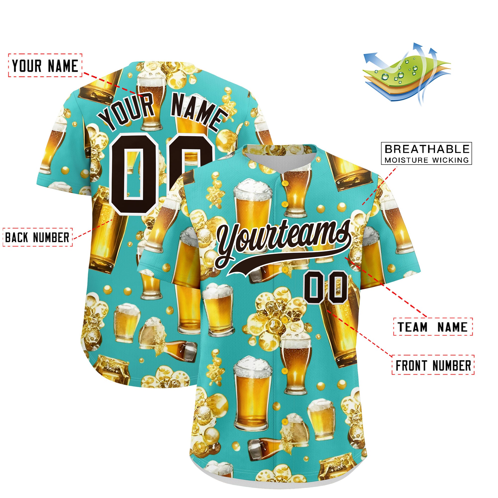 Custom Teal Personalized Team Shirts for Parties & Training | KXKSHOP
