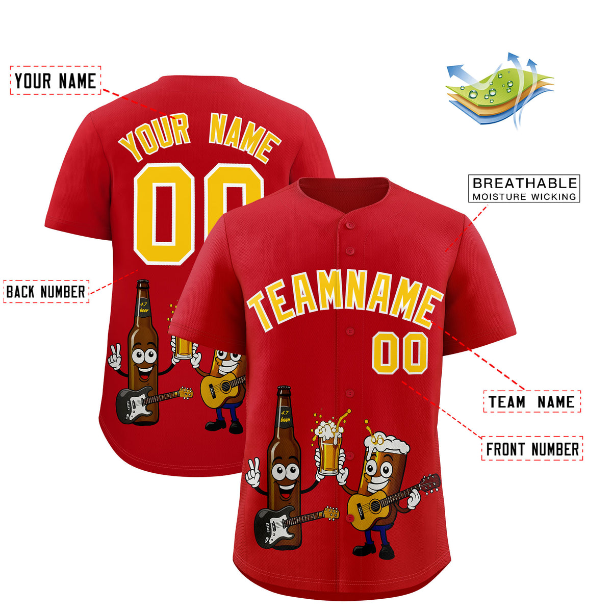 Custom Red Personalized Team Shirts for Parties &amp; Training | KXKSHOP