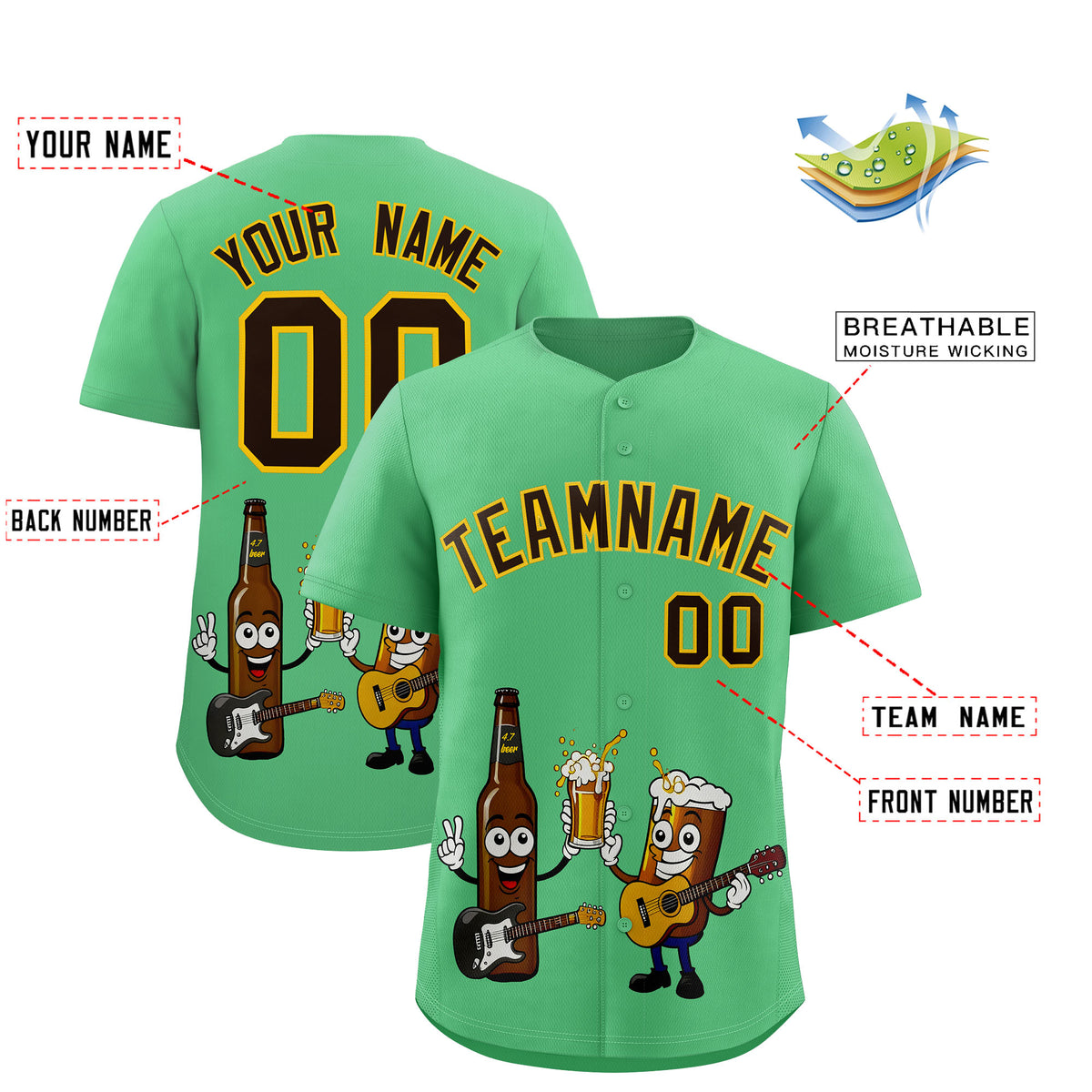 Custom Neon Green Personalized Team Shirts for Parties &amp; Training | KXKSHOP