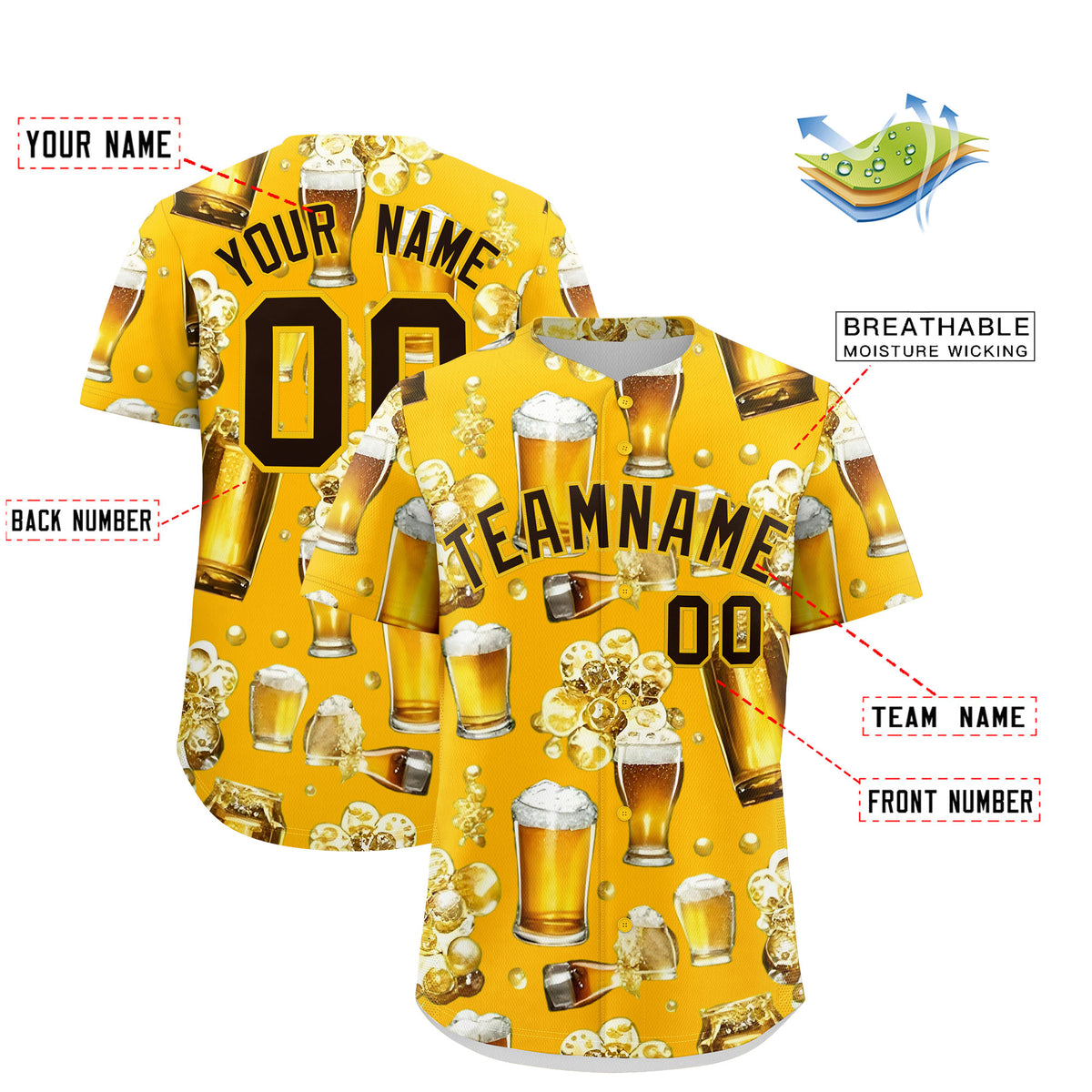 Custom Yellow Personalized Team Shirts for Parties &amp; Training | KXKSHOP