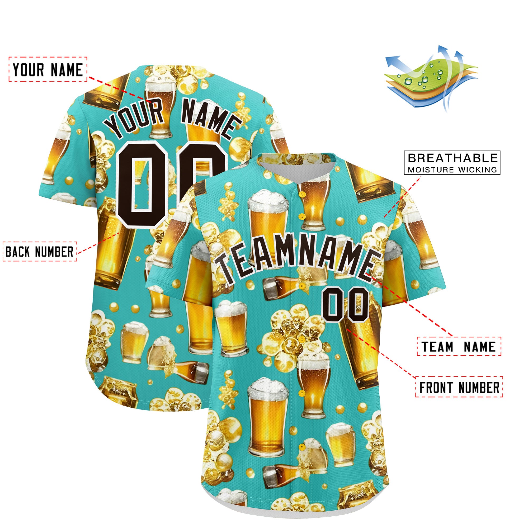 Custom Teal Personalized Team Shirts for Parties & Training | KXKSHOP