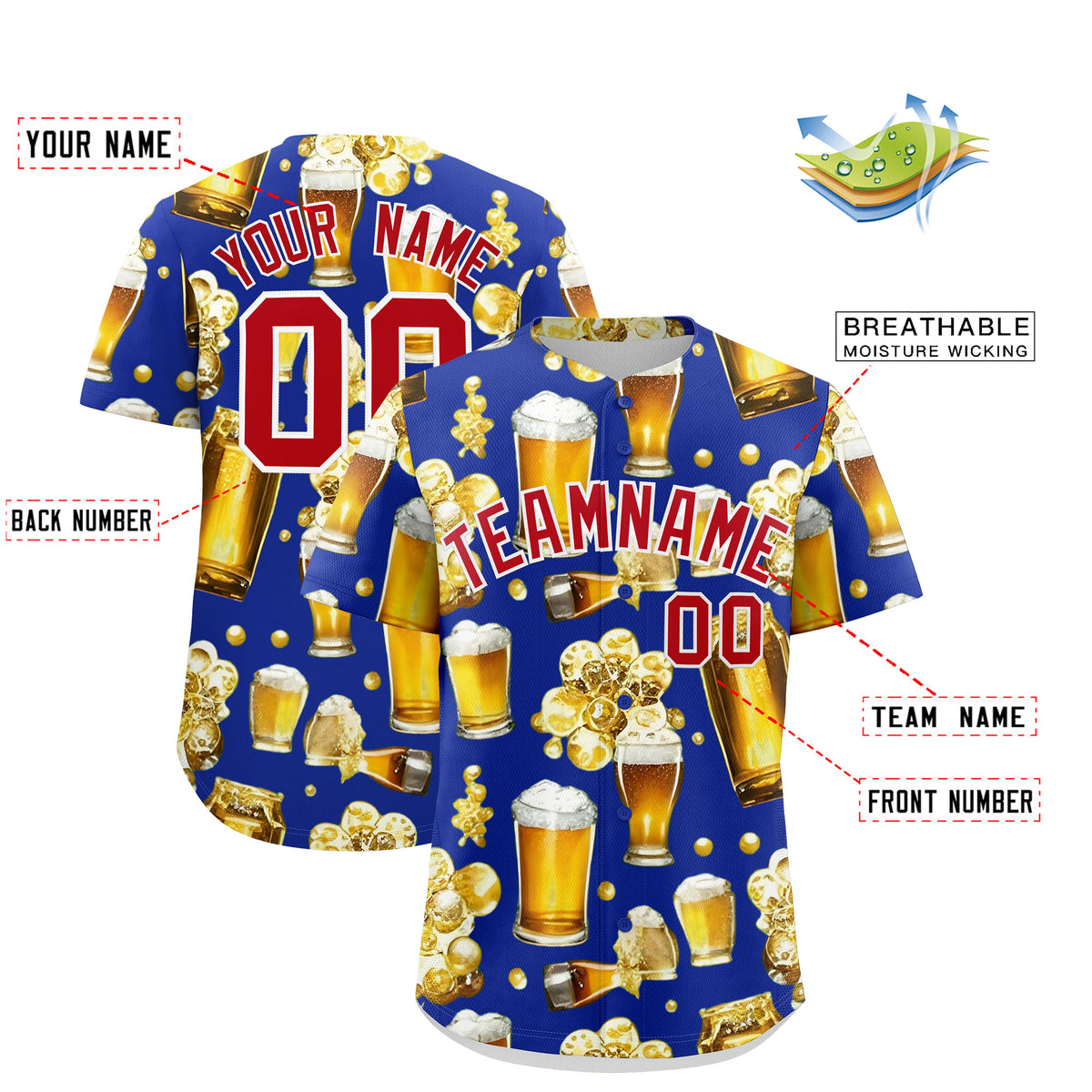 Custom Royal Blue Personalized Team Shirts for Parties &amp; Training | KXKSHOP