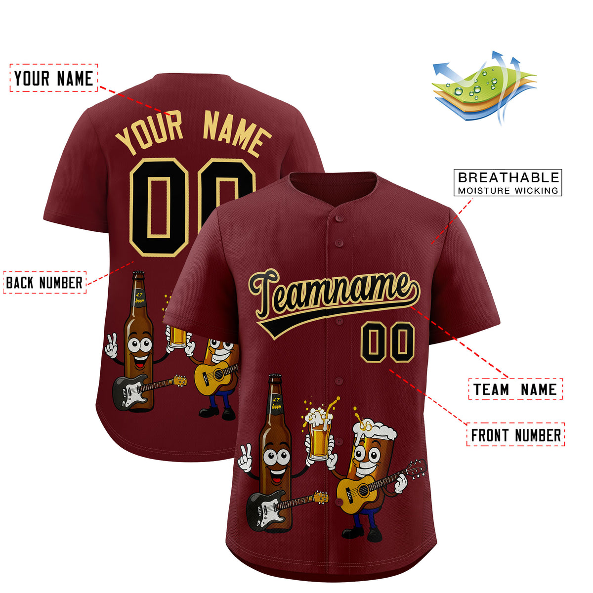 Custom Burgundy Personalized Team Shirts for Parties &amp; Training | KXKSHOP