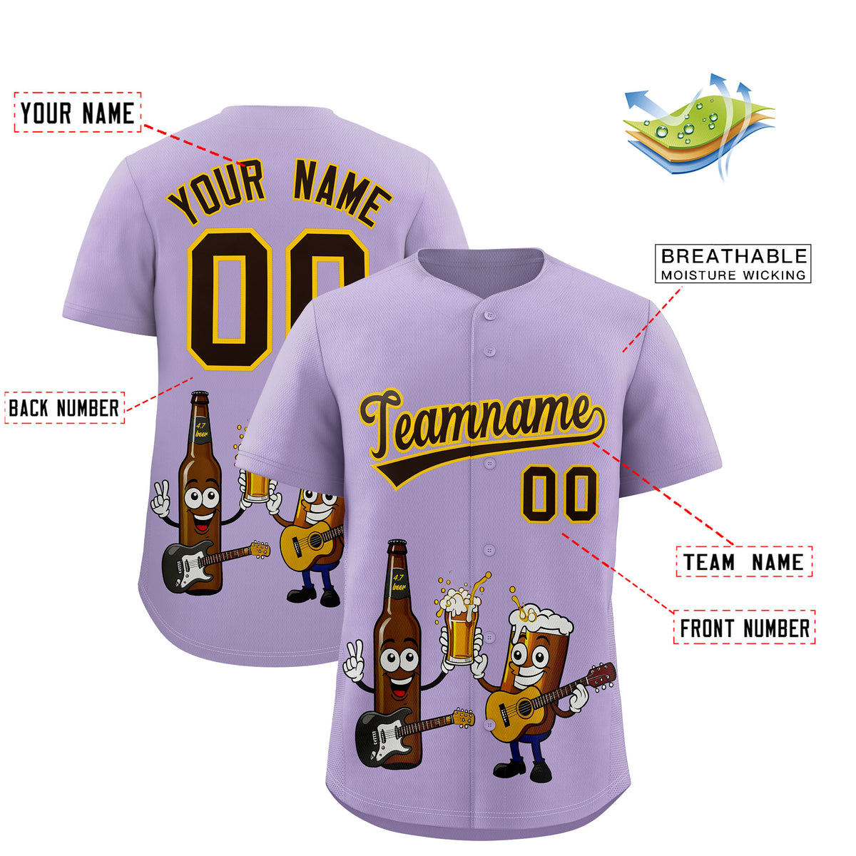 Custom Light Purple Personalized Team Shirts for Parties &amp; Training | KXKSHOP