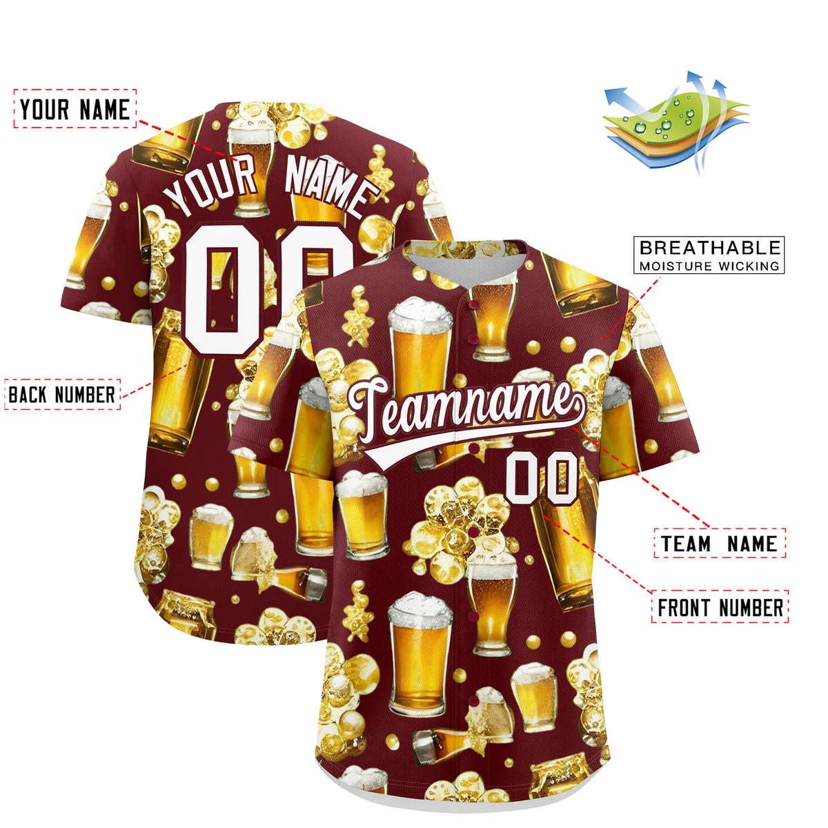 Custom Burgundy Personalized Team Shirts for Parties &amp; Training | KXKSHOP