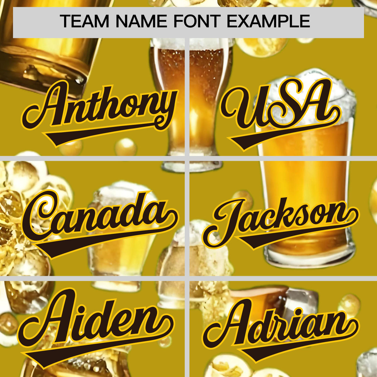 Custom Old Gold Personalized Team Shirts for Parties &amp; Training | KXKSHOP