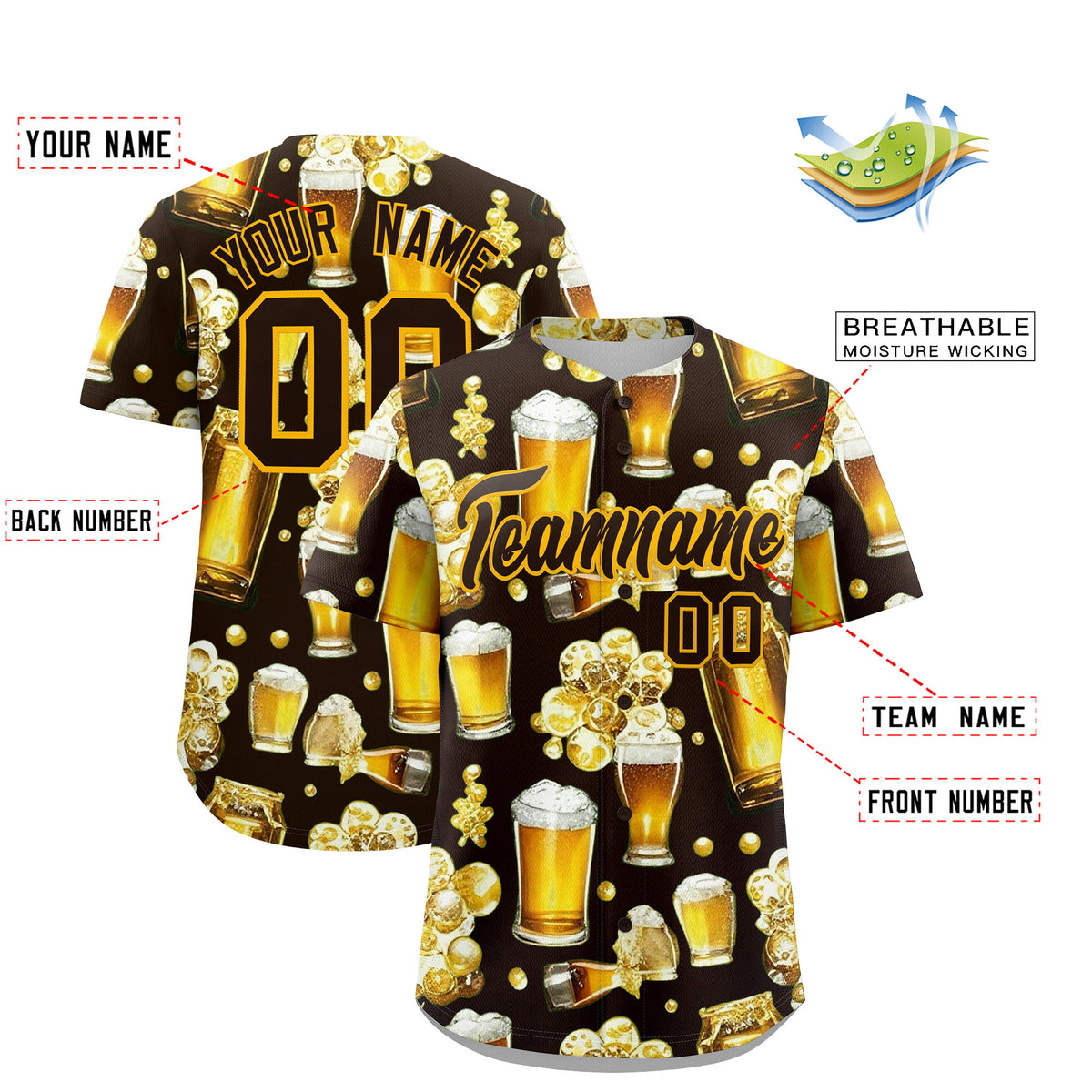 Custom Brown Personalized Team Shirts for Parties &amp; Training | KXKSHOP