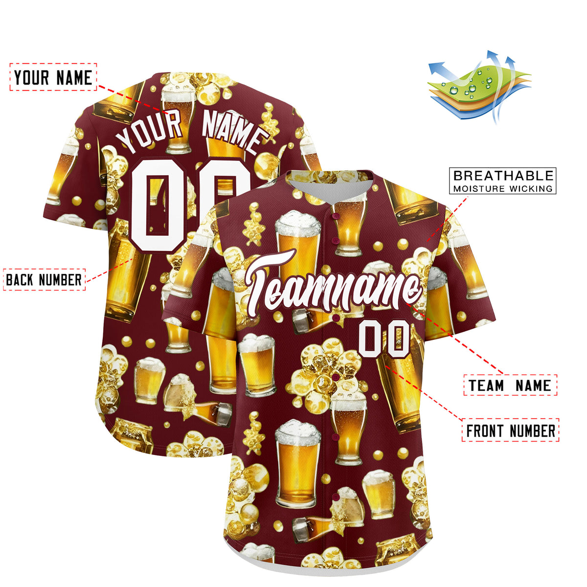 Custom Burgundy Personalized Team Shirts for Parties &amp; Training | KXKSHOP
