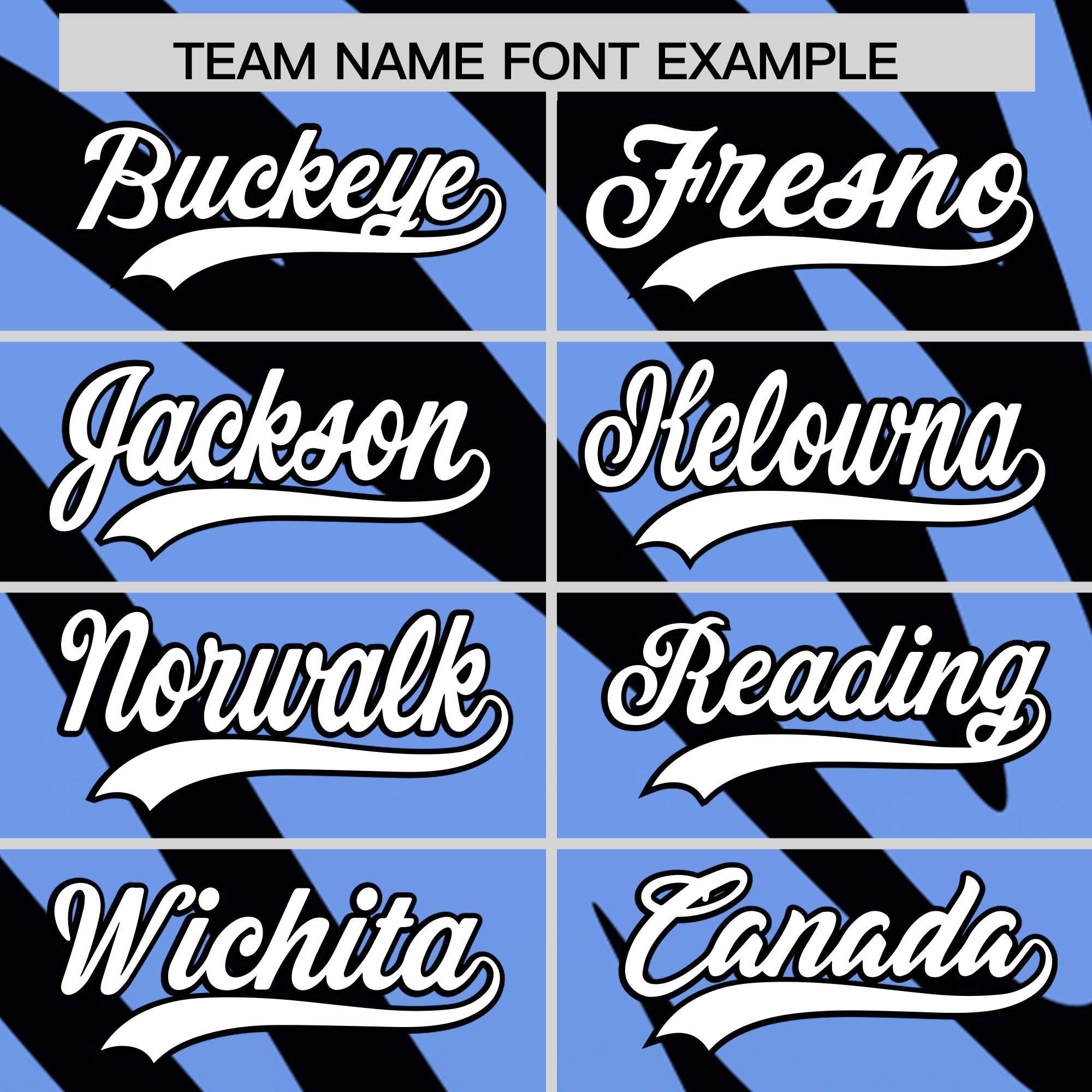 Custom Light Blue Black Tiger Stripe Gradient Animal Print Personalized Team Shirt Baseball Jersey