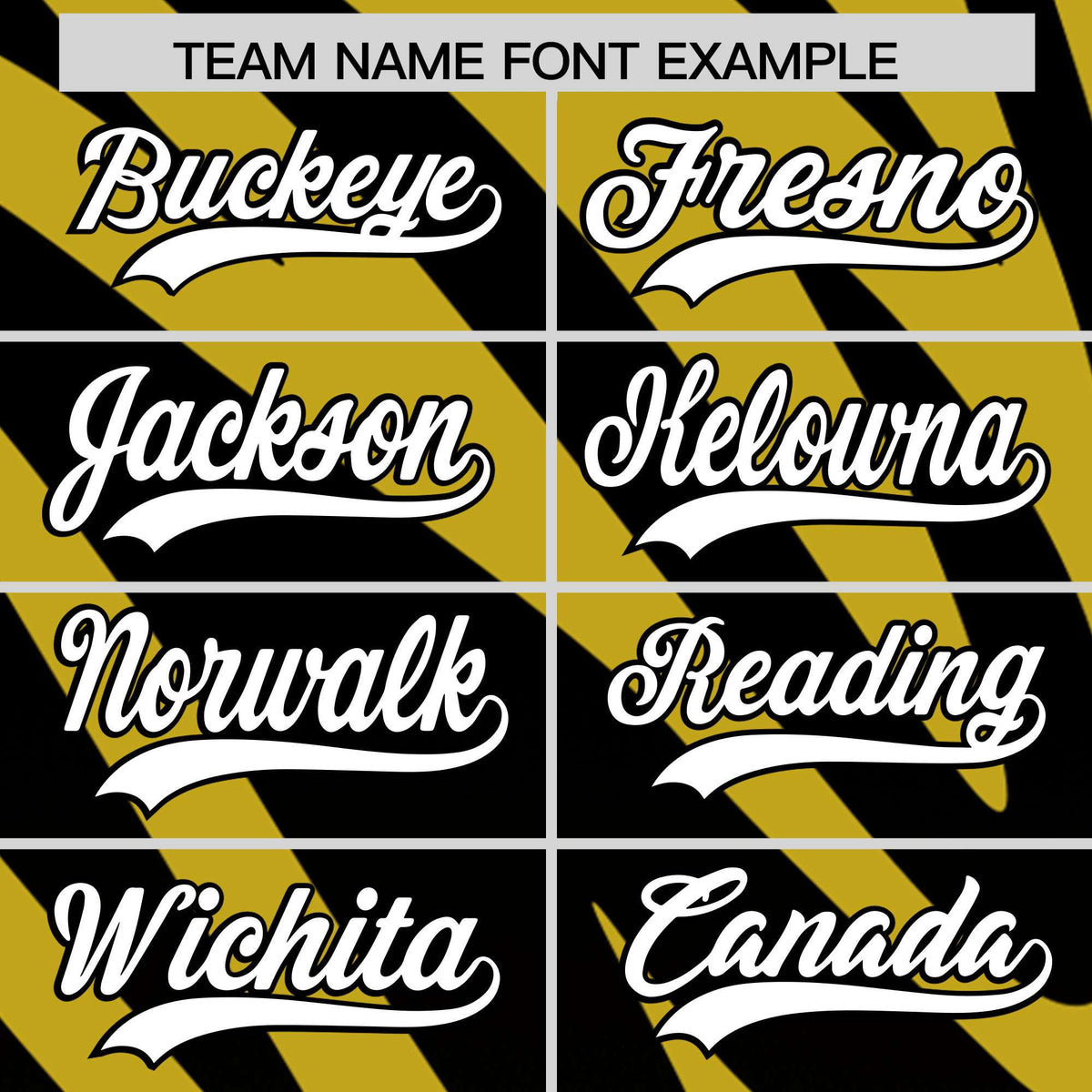 Custom Black Old Gold Tiger Stripe Gradient Animal Print Personalized Team Shirt Baseball Jersey