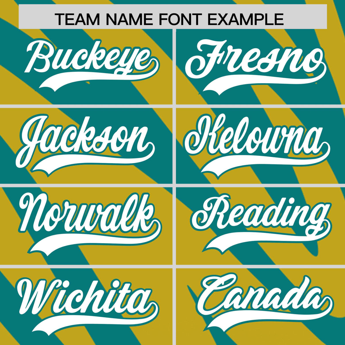 Custom Aqua Old Gold Tiger Stripe Gradient Animal Print Personalized Team Shirt Baseball Jersey