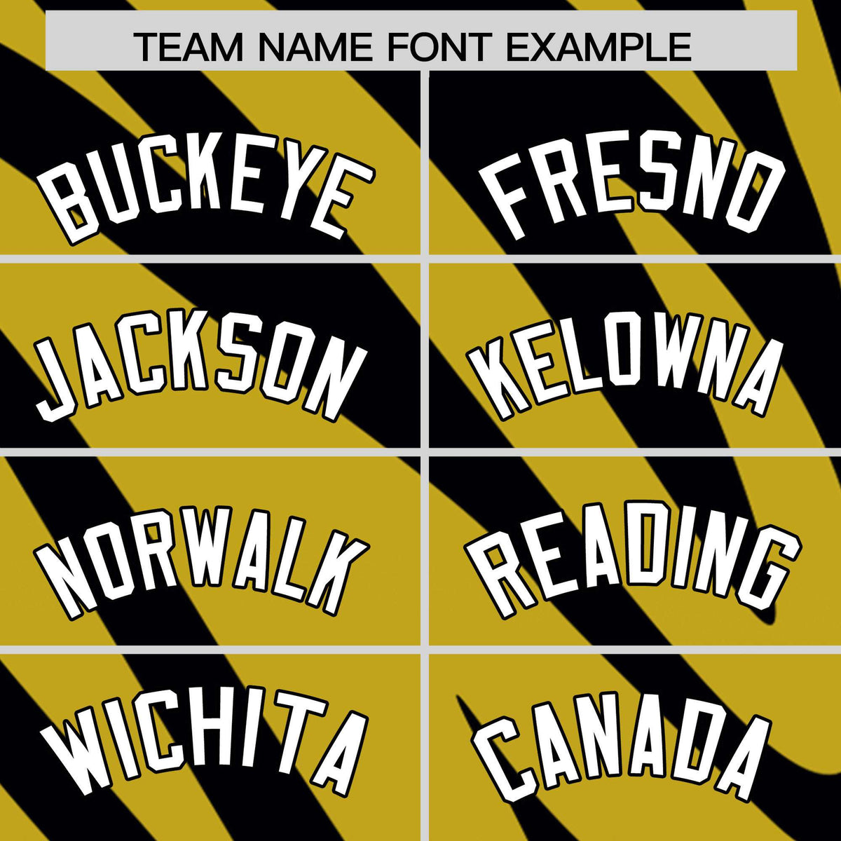 Custom Old Gold Black Tiger Stripe Gradient Animal Print Personalized Team Shirt Baseball Jersey