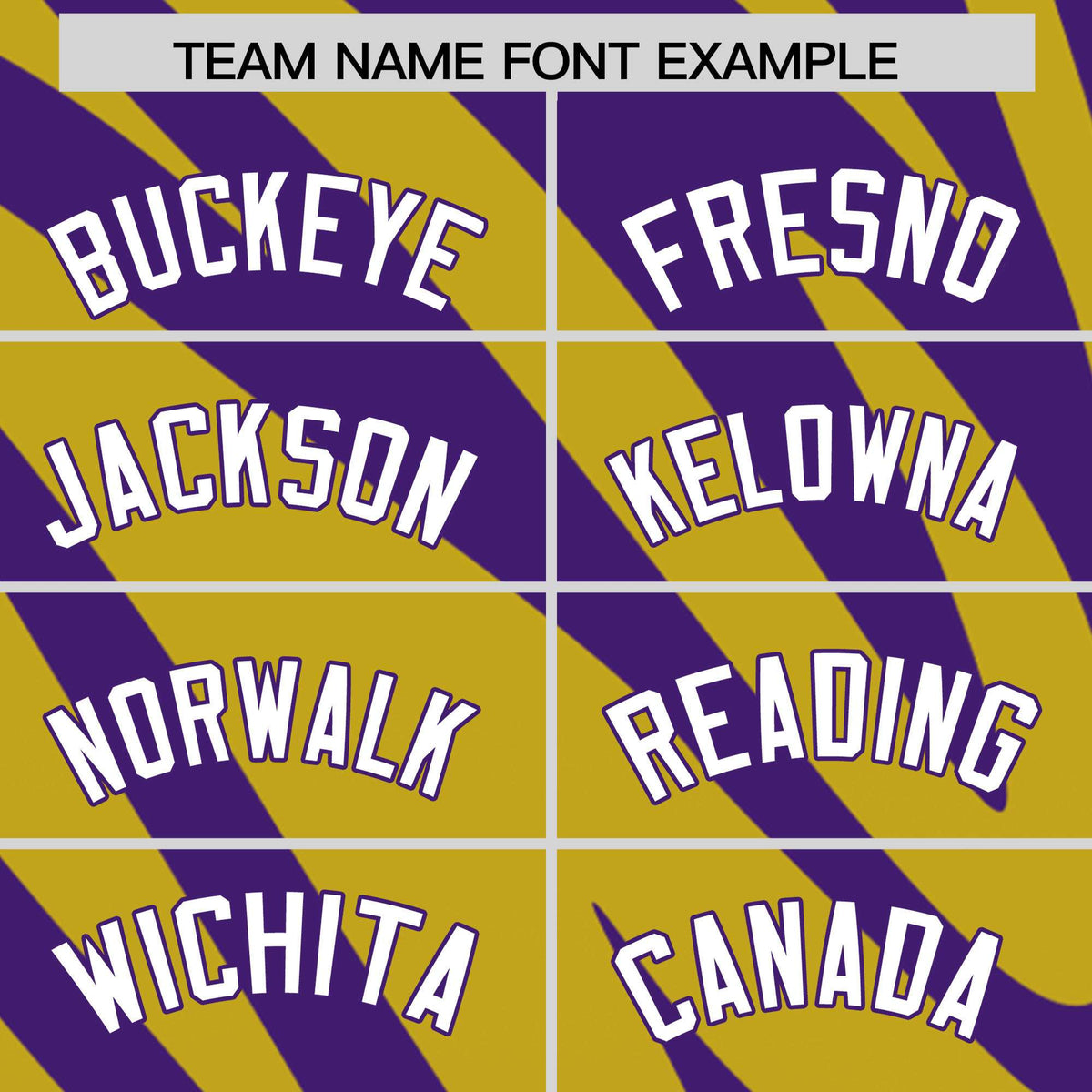 Custom Purple Old Gold Tiger Stripe Gradient Animal Print Personalized Team Shirt Baseball Jersey