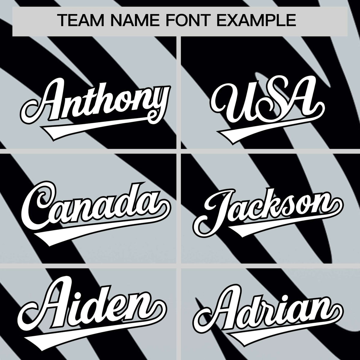 Custom Silver Black Tiger Stripe Gradient Animal Print Personalized Team Shirt Baseball Jersey