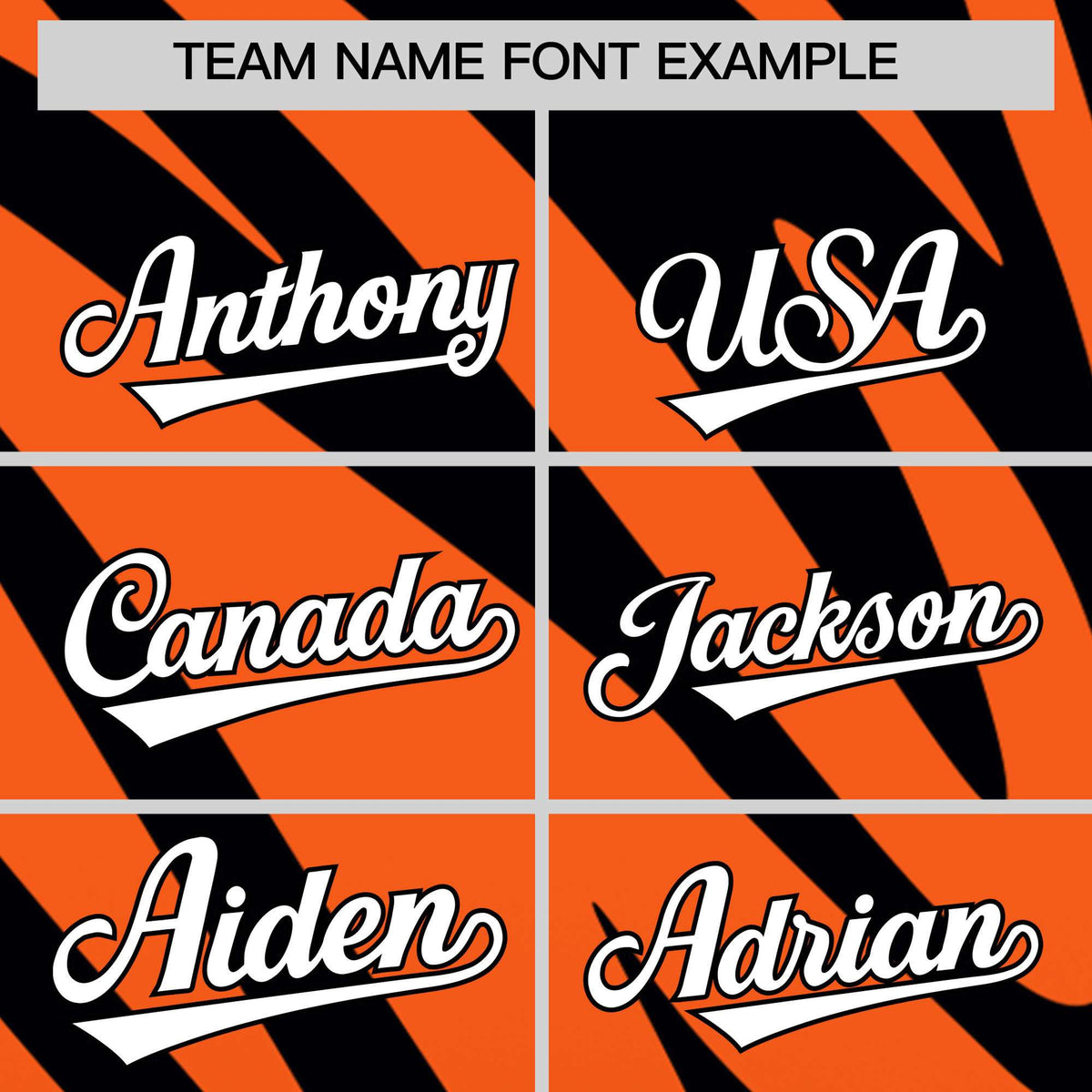 Custom Orange Black Tiger Stripe Gradient Animal Print Personalized Team Shirt Baseball Jersey