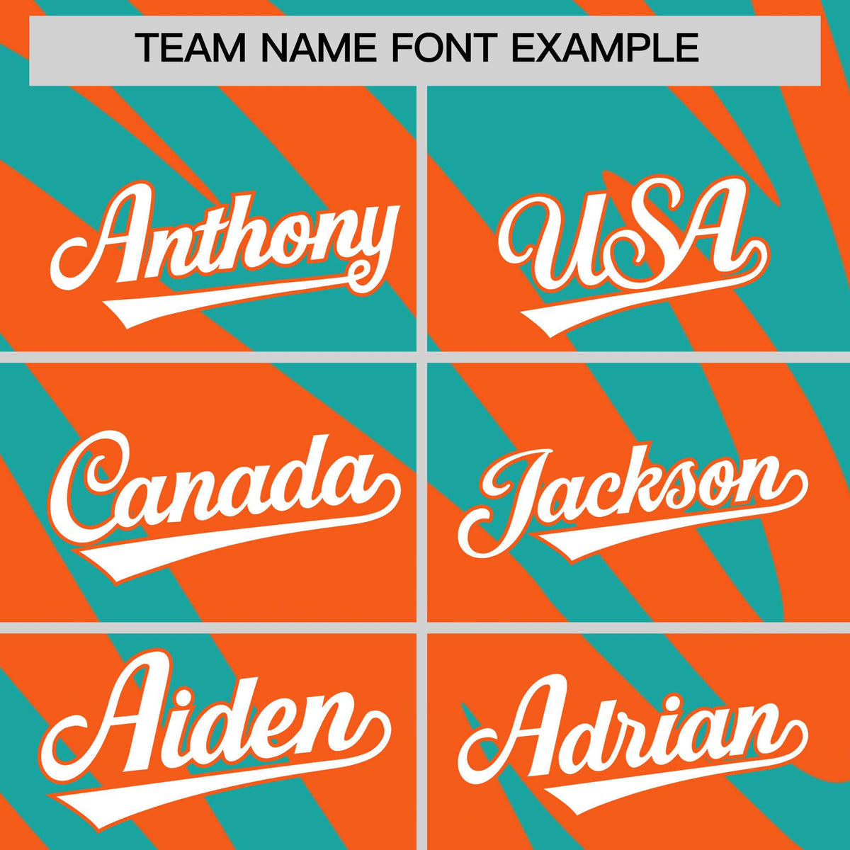 Custom Aqua Orange Tiger Stripe Gradient Animal Print Personalized Team Shirt Baseball Jersey