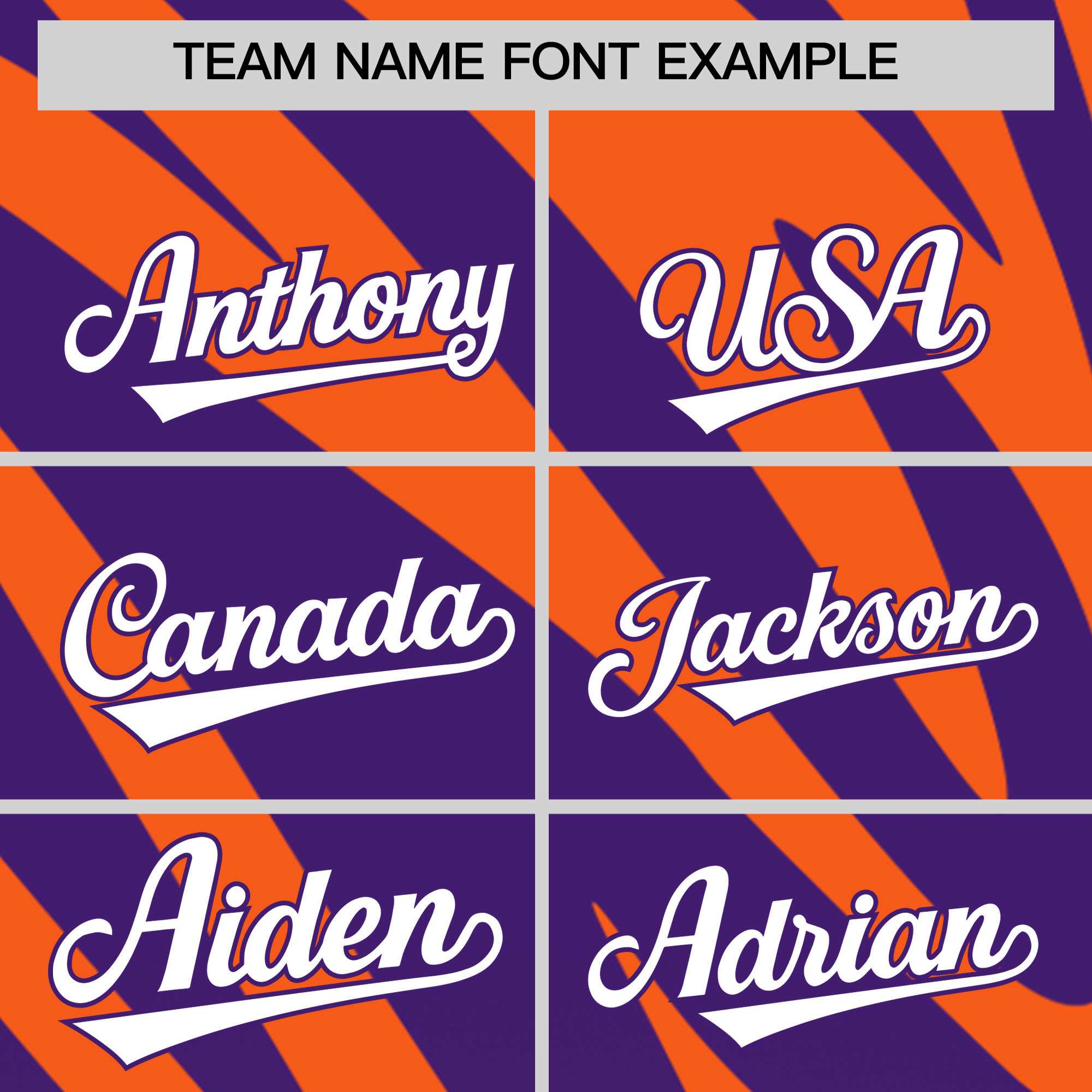 Custom Purple Orange Tiger Stripe Gradient Animal Print Personalized Team Shirt Baseball Jersey