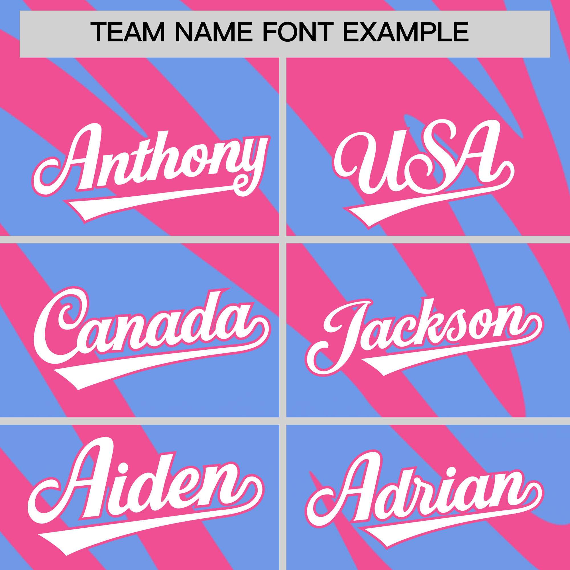 Custom Pink Light Blue Tiger Stripe Gradient Animal Print Personalized Team Shirt Baseball Jersey