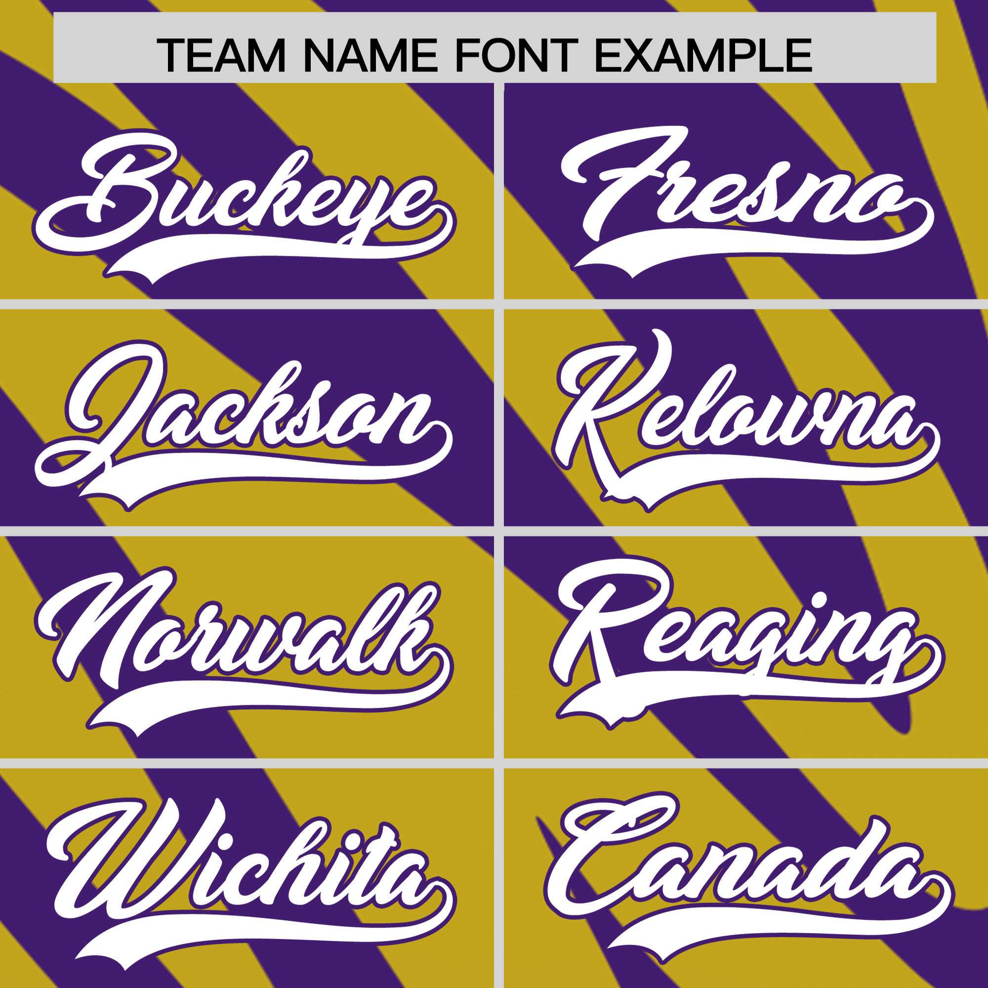 Custom Purple Old Gold Tiger Stripe Gradient Animal Print Personalized Team Shirt Baseball Jersey