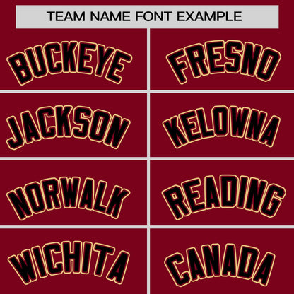 Custom Crimson Khaki Personalized Half Stripe Design Authentic Baseball Jersey